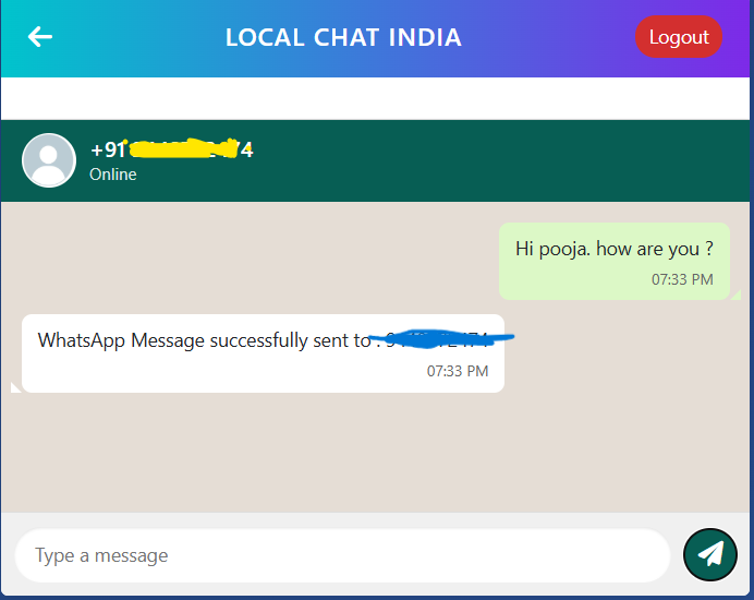 Anonymous WhatsApp Interface